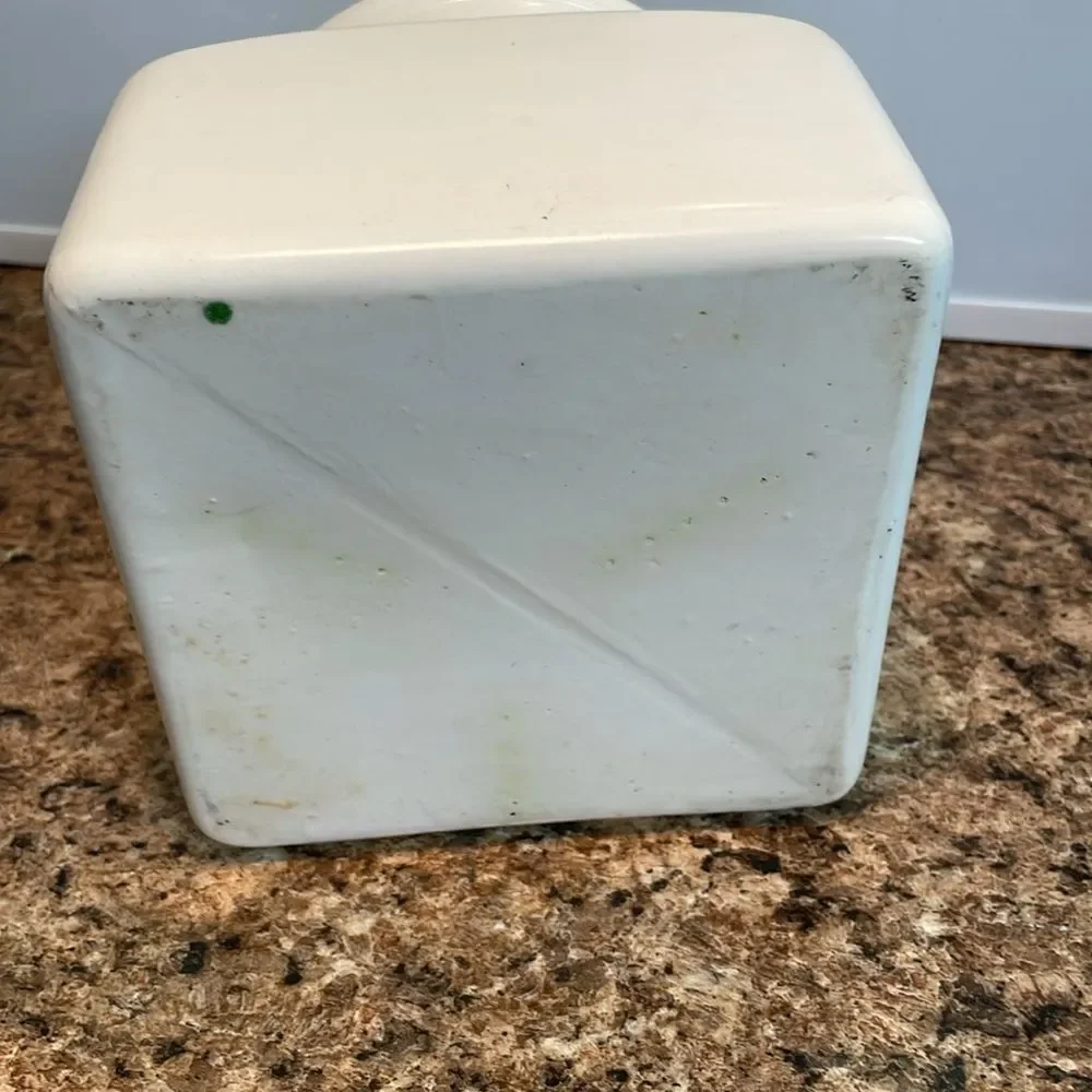 Vintage White Ceramic Food Storage Jar with Fruit‎ Motif